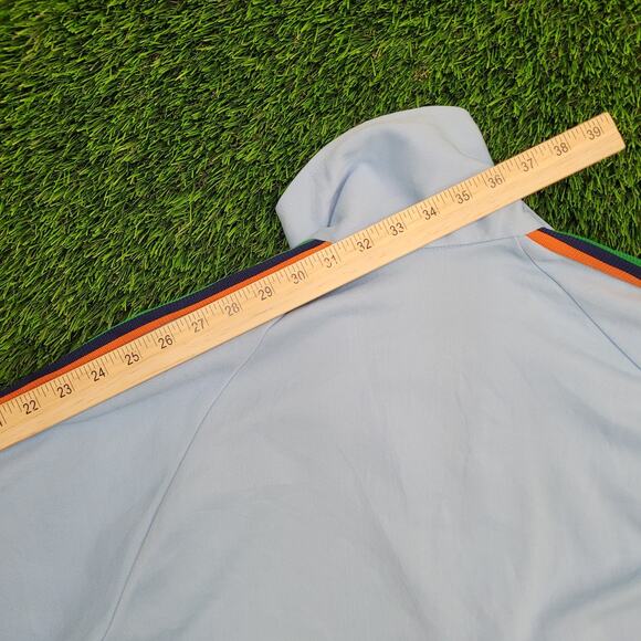 Vintage 80s MOD Stripes Track Jacket Womens Large 21x26 Blue - Picture 3 of 11